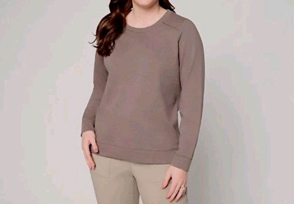 Anybody Size M Smokey Khaki French Terry Crewneck Sweatshirt A714949 NWOT